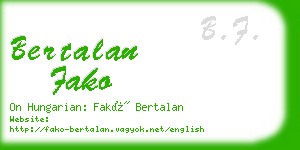 bertalan fako business card